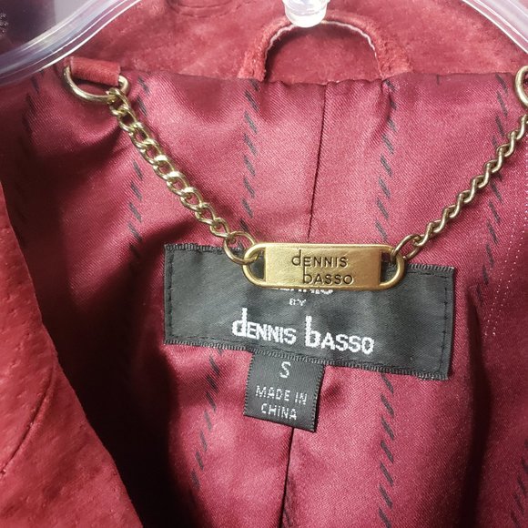 Dennis Basso Women's Red Leather Full Zip Lined Coat Jacket - Picture 13 of 13